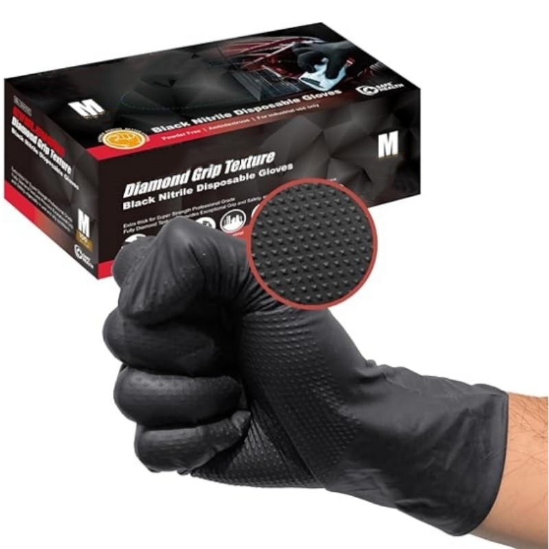 Garden Gloves - Luvas de Nitrilo Pretas Descartáveis de
