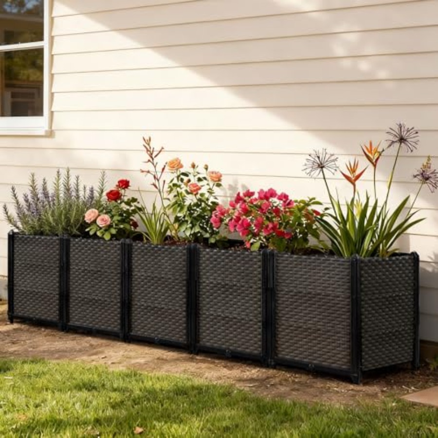 Self Watering Planter - Jardineira elevada autoirrigável para pátio, varanda,