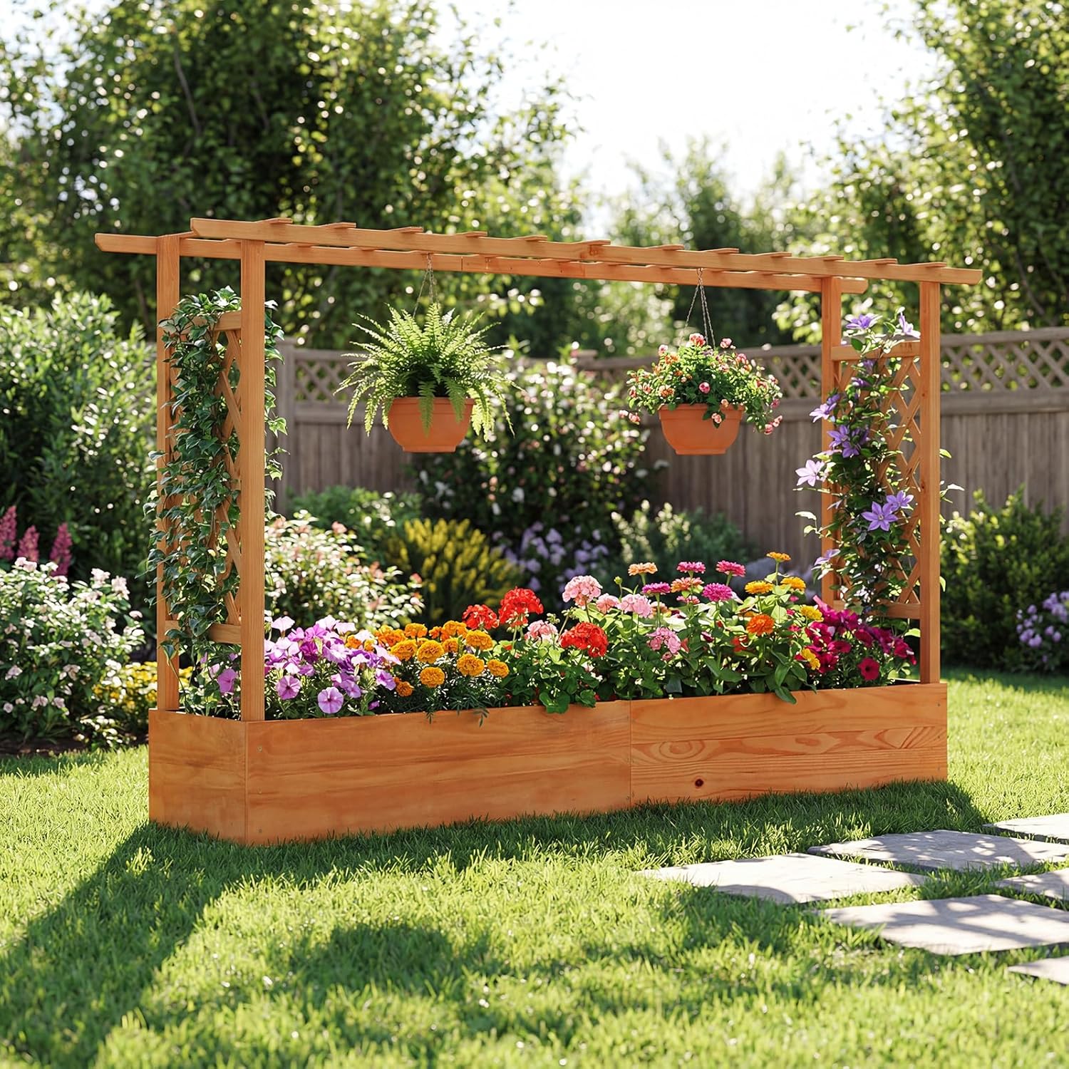 Raised Garden Bed - Canteiro Elevado para Jardim Externo, Plástico,