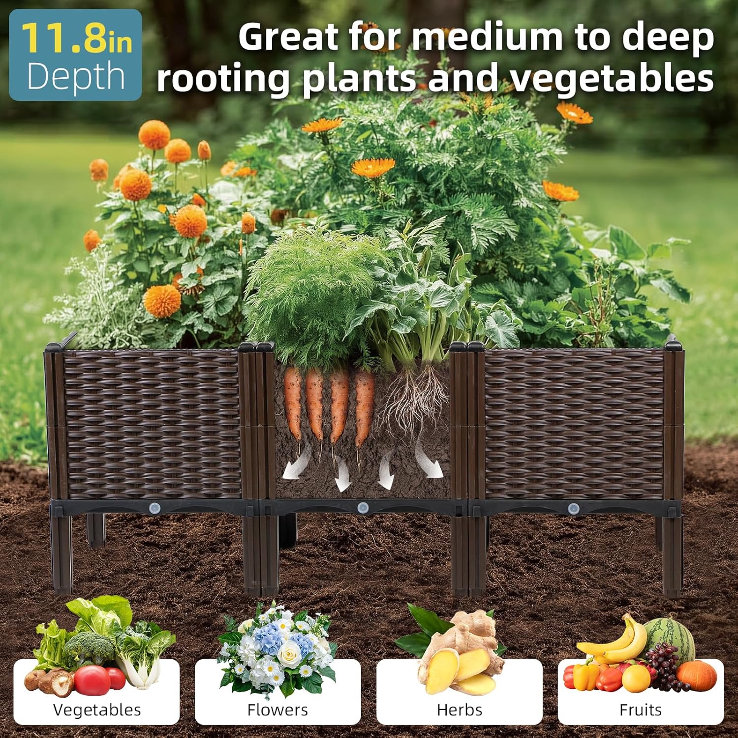 Vaso de Jardim em Rattan para  - Self Watering Planter avaliação e preço